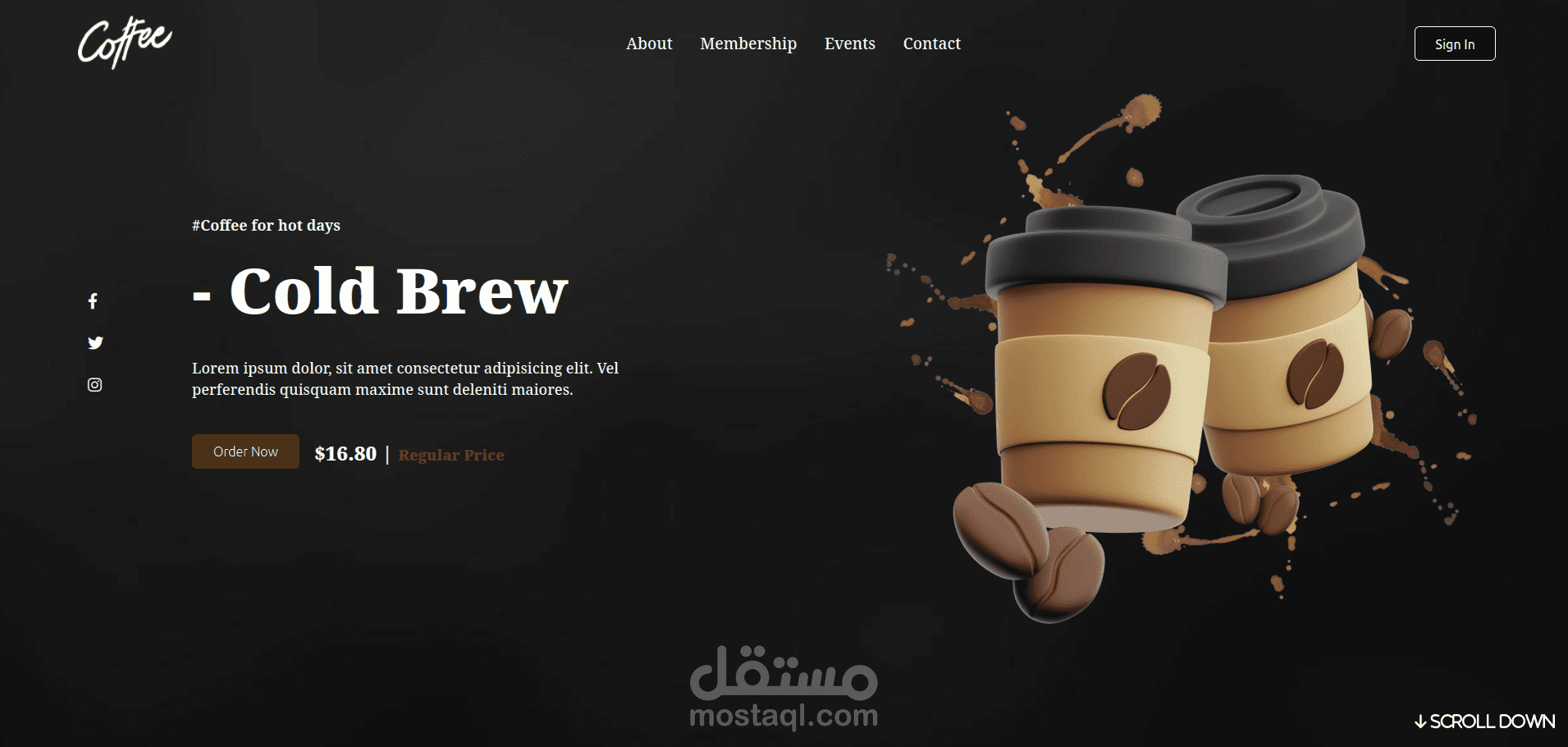 صفحة هبوط لقهوة