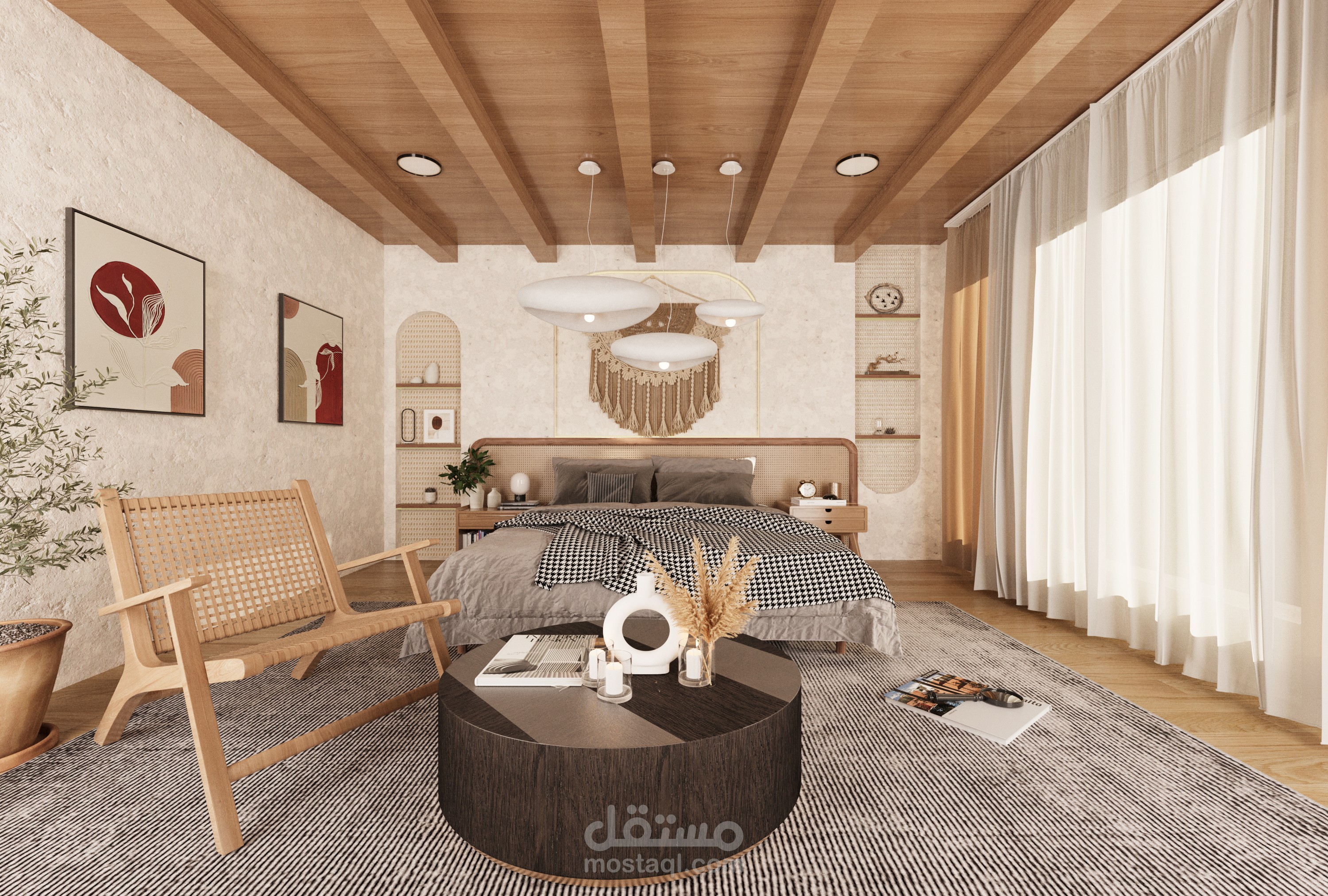 Interior bedroom design تصميم غرفة نوم