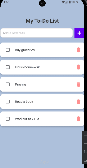 تطبيق اندرويد قائمة مهام تفاعلي بتصميم حديث وسهل الاستخدام (To-Do List App)