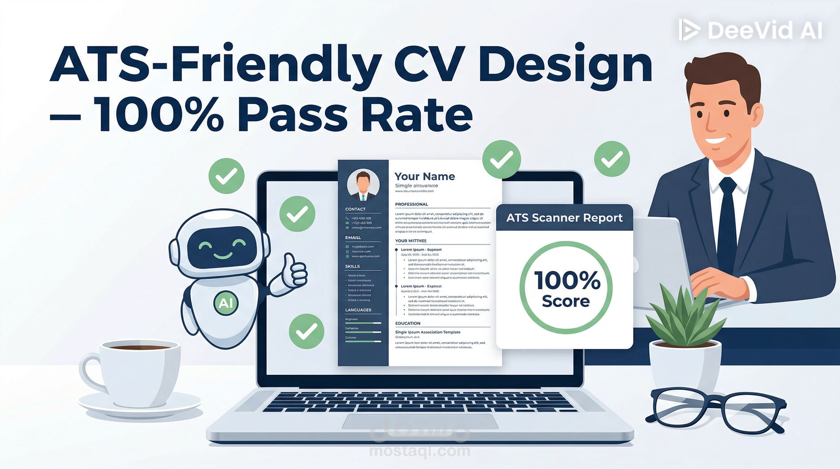 تصميم وكتابة السيرة الذاتية الاحترافية (ATS-Friendly CV)