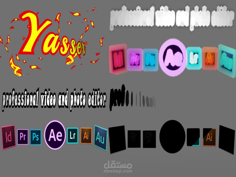 صمّمت مقدمة فيديو مدتها 10 ثوانٍ تحمل اسمي Yasser بأسلوب ناري مميز، مرفقة بعبارة "محرر فيديو وصور احترافي"