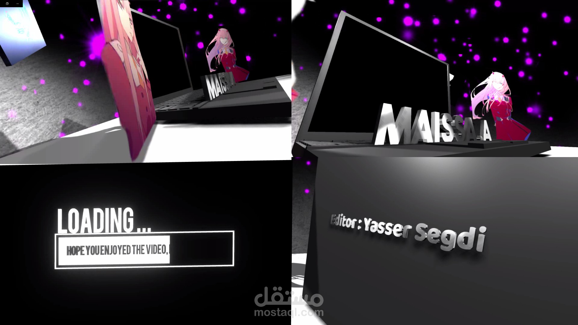 فيديو مقدمة (Intro) ثلاثي الأبعاد للعميلة ميساء