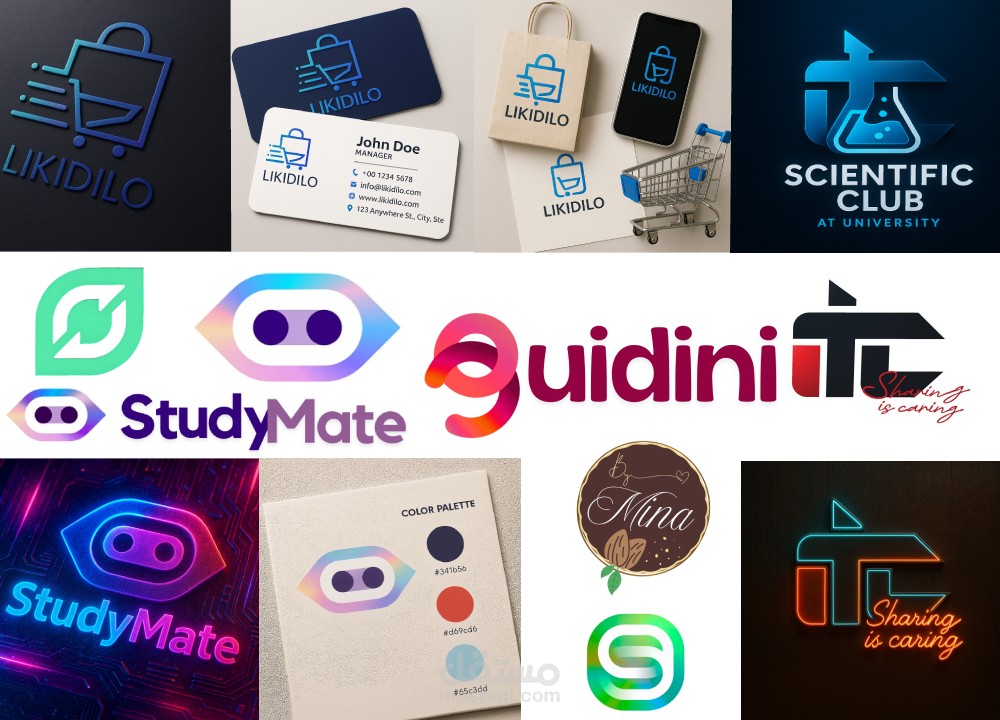 مجموعة تصاميم شعارات - 10 هويات بصرية مميزة