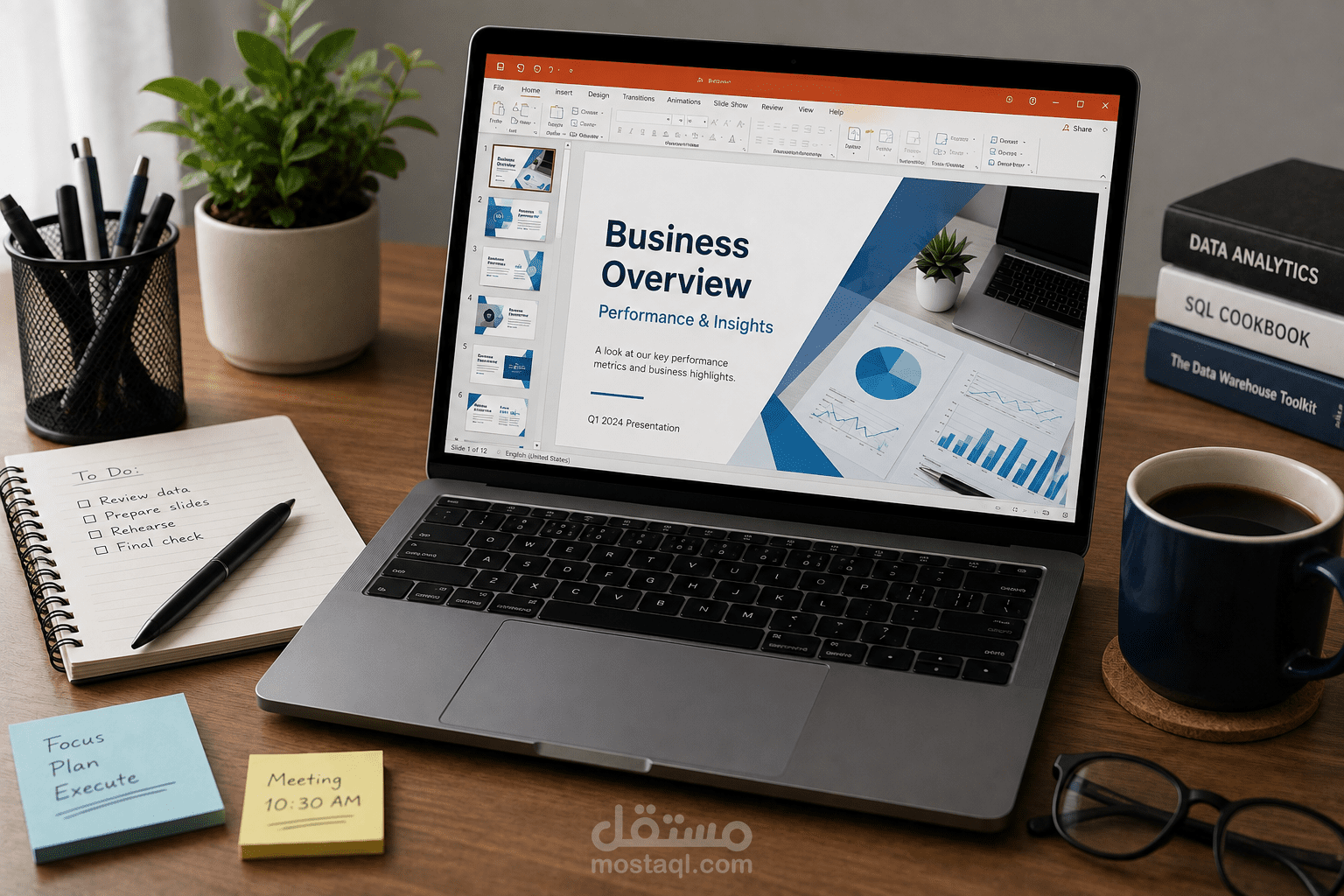 تصميم عروض تقديمية PowerPoint احترافية وواضحة
