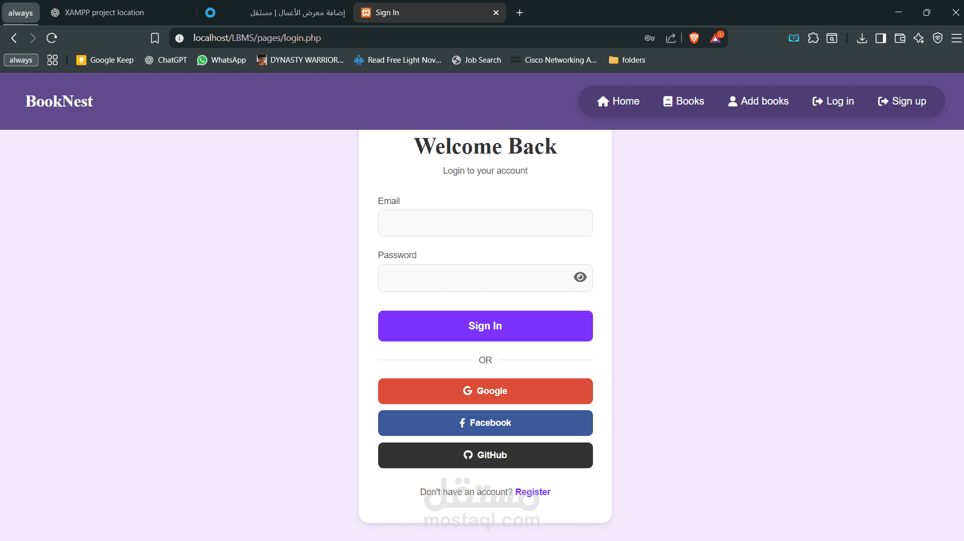 BookNest – Personal Library Management System