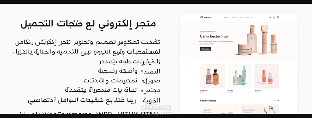 تصميم متجر إلكتروني لبيع منتجات التجميل