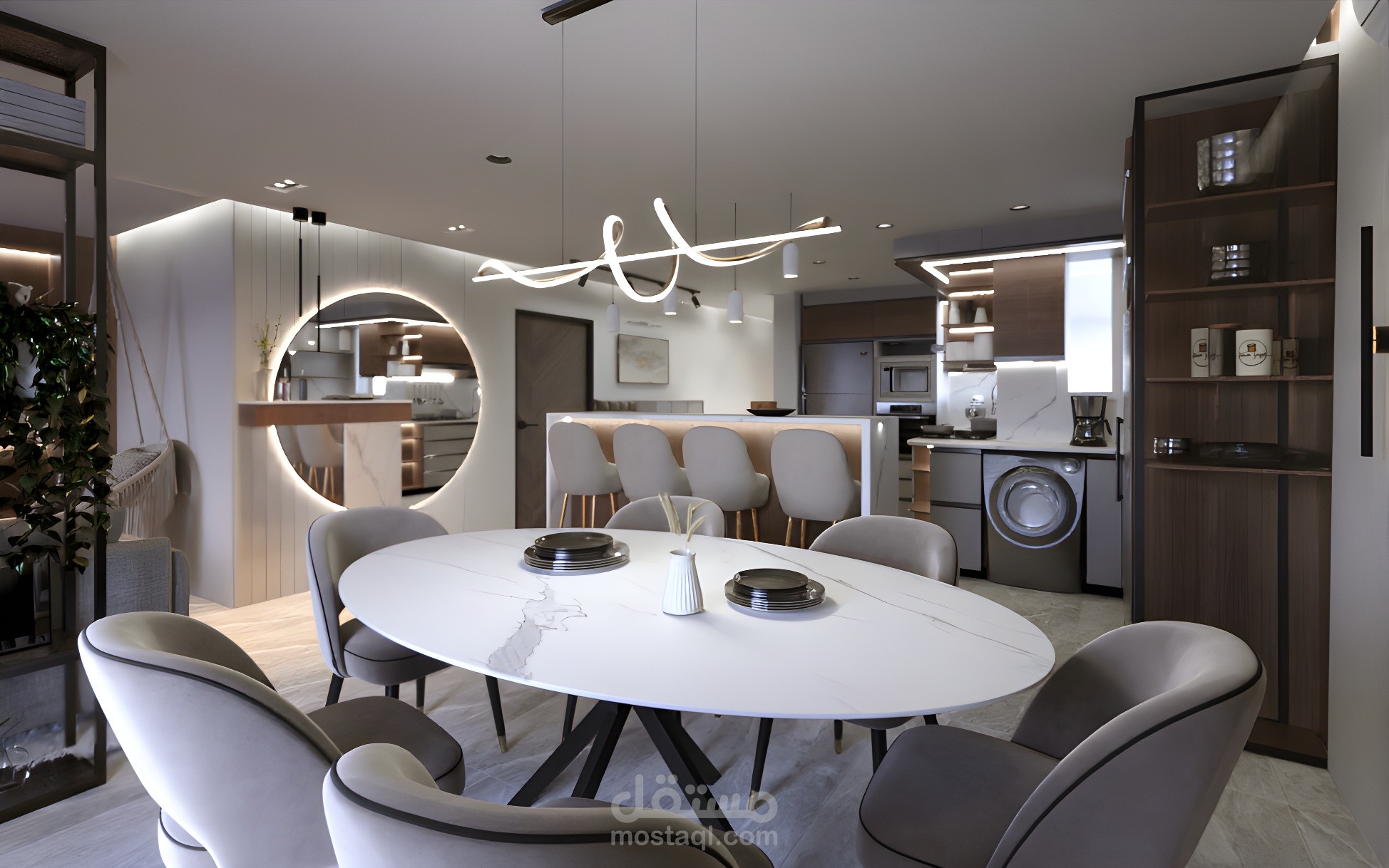 تصميم داخلي لشقة في مدينة المستقبل , القاهرة الجديدة