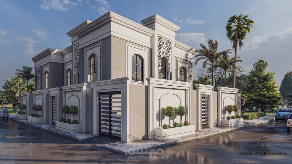تصميم نيوكلاسيك لفيلا بالمملكة السعودية