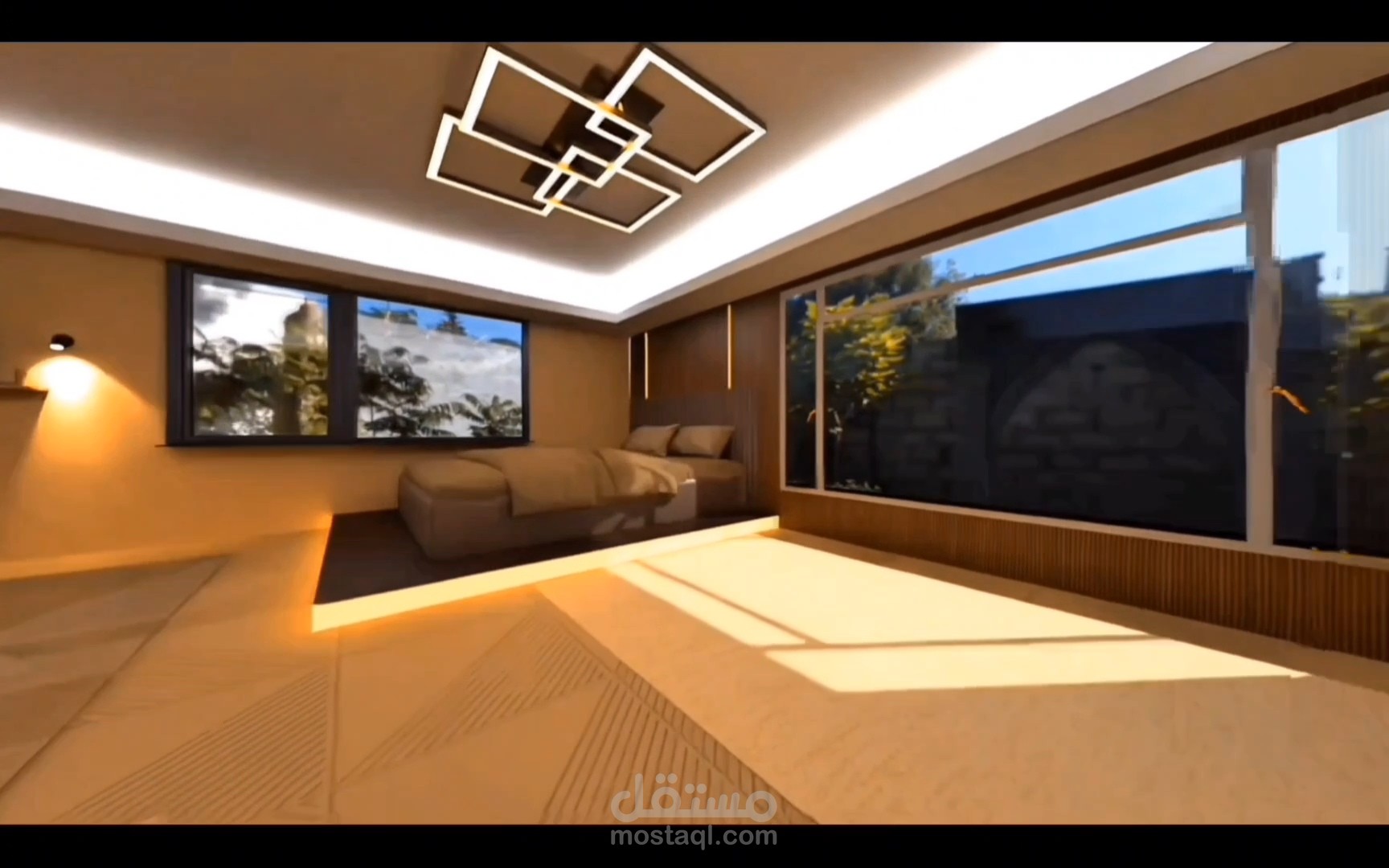 تصميم داخلي لغرفه كبيرة