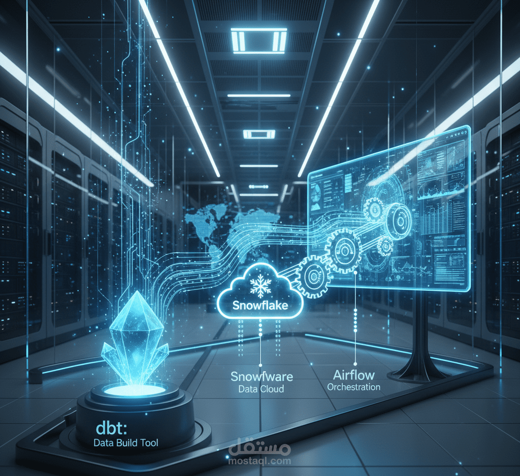بناء خطوط بيانات عالية الجودة باستخدام أدوات dbt و Snowflake و Airflow، لتحويل البيانات الأولية إلى ذكاء أعمال موثوق. حيث شمل التنفيذ اختبارات جودة البيانات، وهندسة طبقات متعددة، وسير عمل آلي لضمان تحليلات دقيقة.