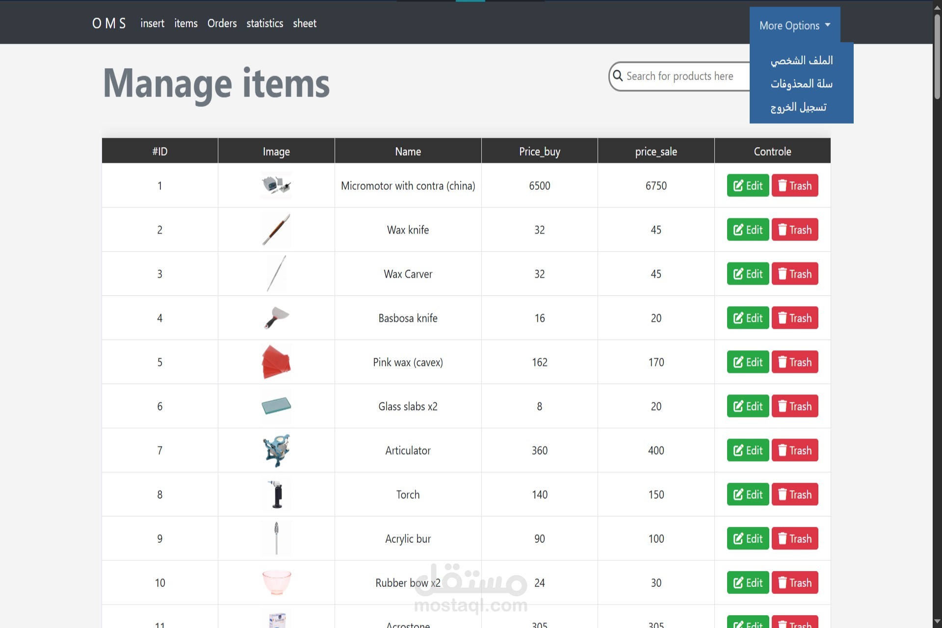 admin dashboard
