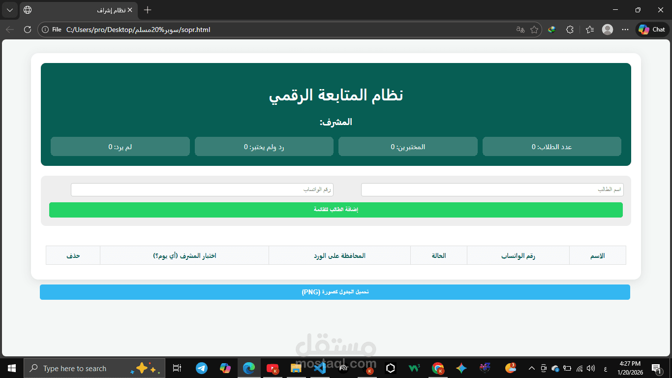 ويب سايت لمشرفين دورة دينية
