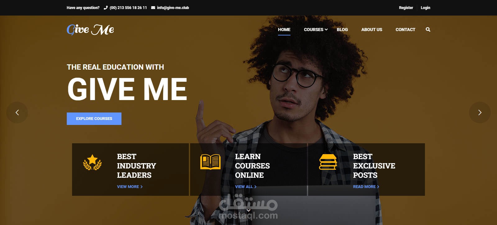 تطوير موقع دورات (تجريبي)