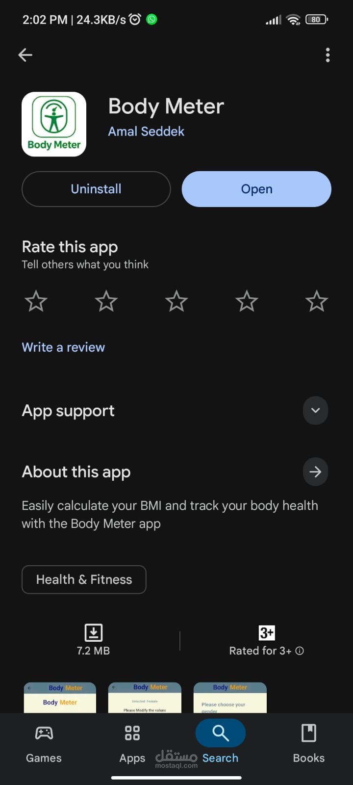 Body meter App on Google play