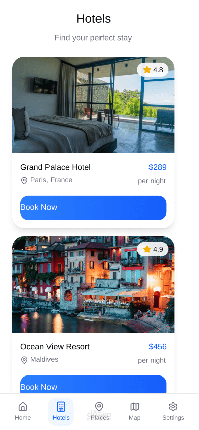 Travel Hub – تطبيق حجز الرحلات والفنادق