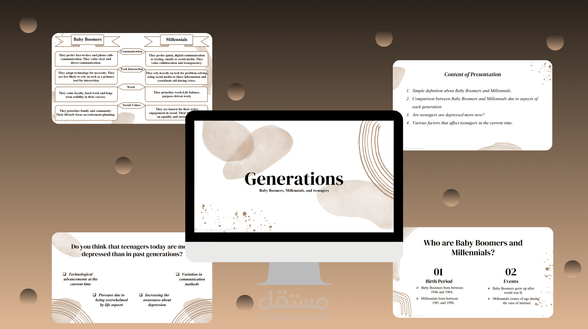 عرض تقديمي صغير عن بعض الاجيال المختلفة