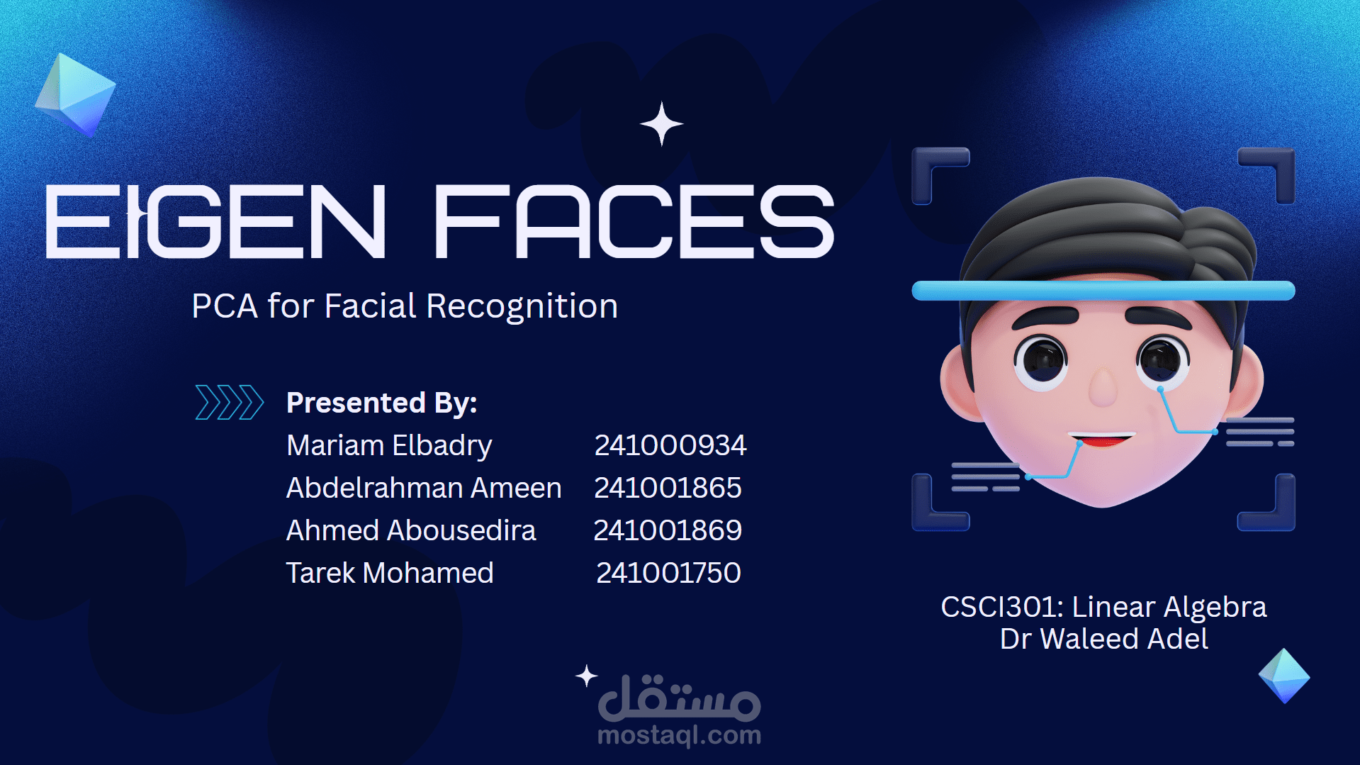 عرض تقديمي عن شرح مشروع Eigen Faces