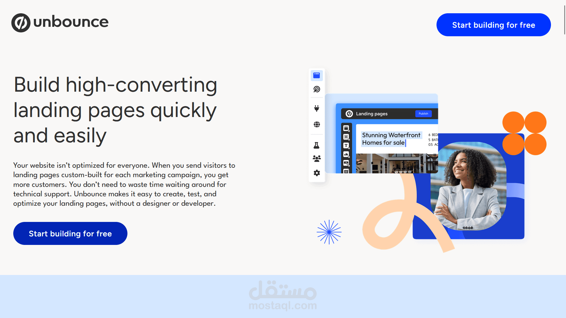 في هذه الـ Landing Page، قمت بتصميم وبناء واجهة متكاملة لصفحة وكالة متخصصة في توليد صفحات هبوط حديثة، تتميز بتصميم عصري، عرض منظم للمحتوى، وتجربة مستخدم سلسة تحاكي المواقع الاحترافية.