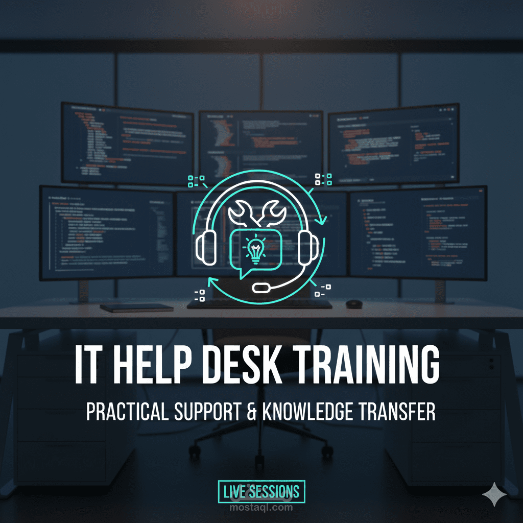 شرح وتدريب عملي في مجال IT Help Desk Practical IT Help Desk Training and Support