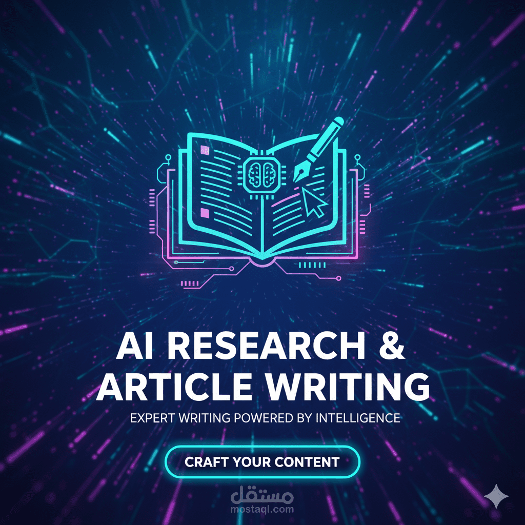 كتابة الأبحاث والمقالات باحتراف باستخدام الذكاء الاصطناعي AI Research & Article Writing