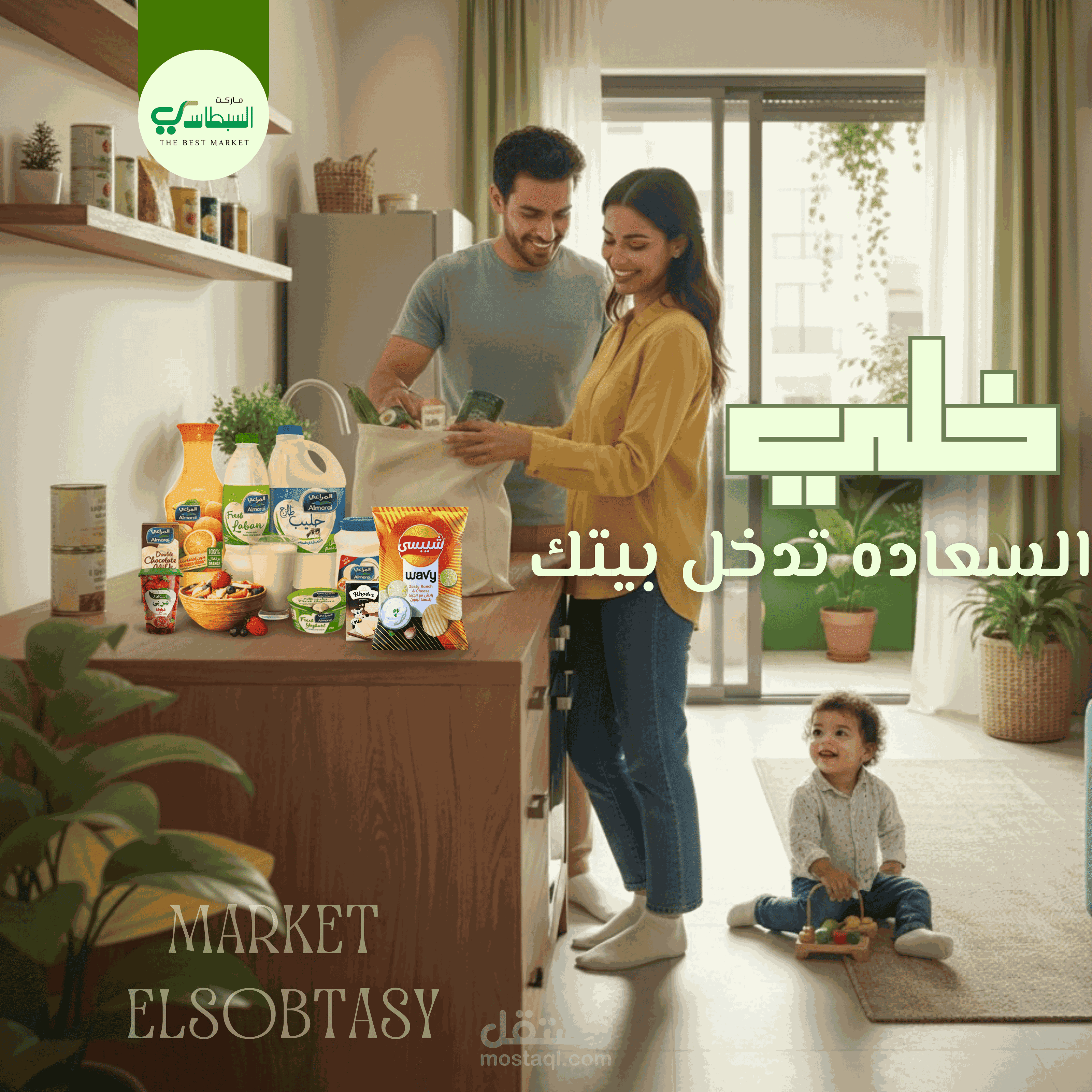 تصميم احترافي لإعلان عن سوبر ماركت