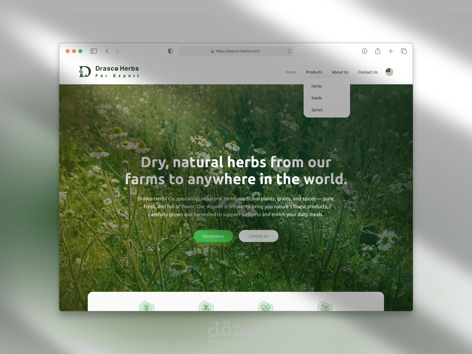 تصميم موقع شركة Drasco Herbs