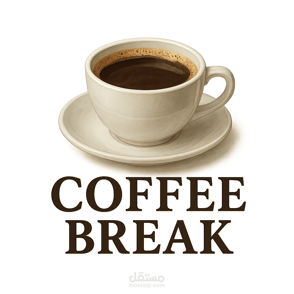 تصميم ديزاين لوجو لكافيه مصري تحت اسم Coffe break