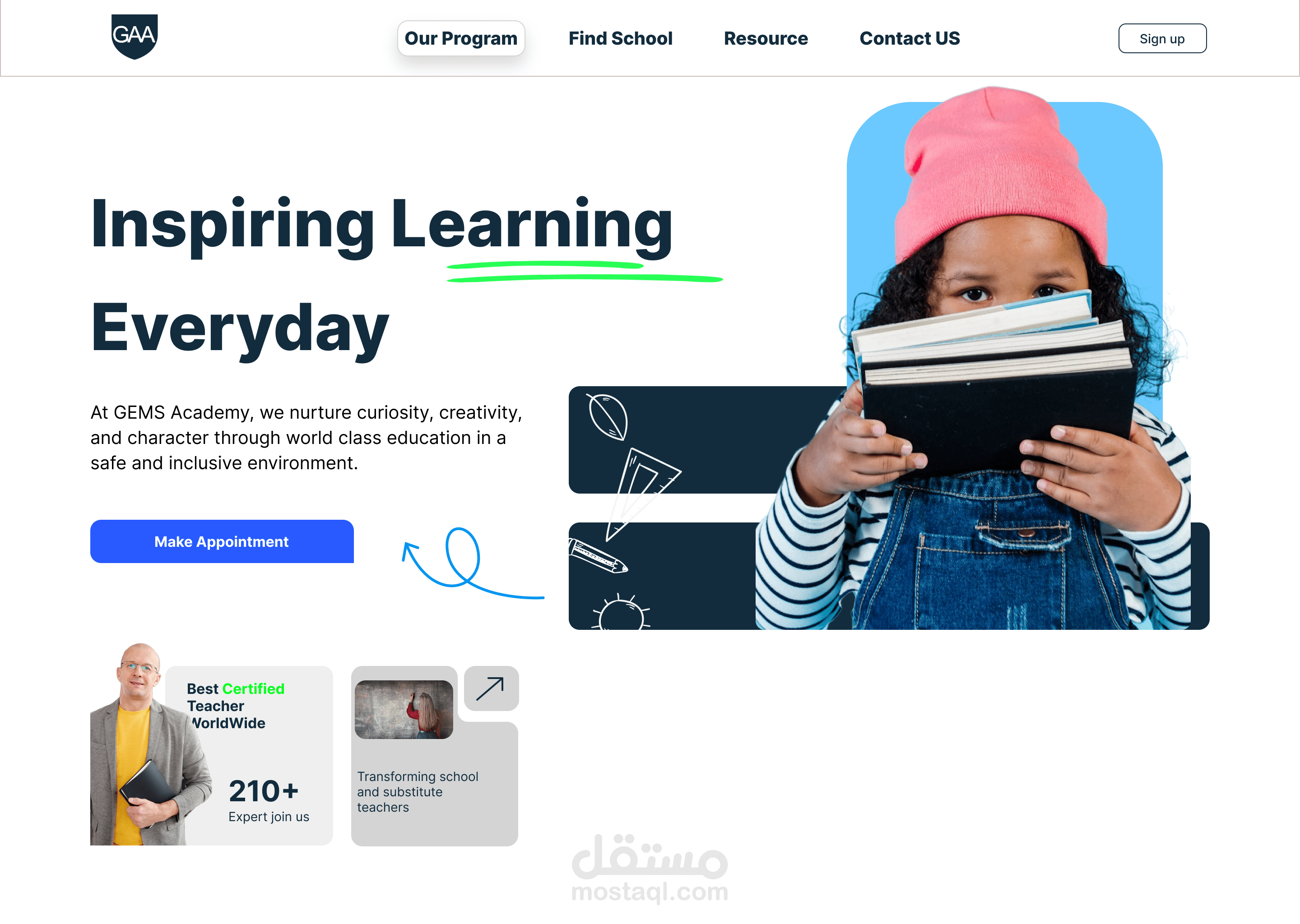 صفحة هبوط for GEMS Academy school