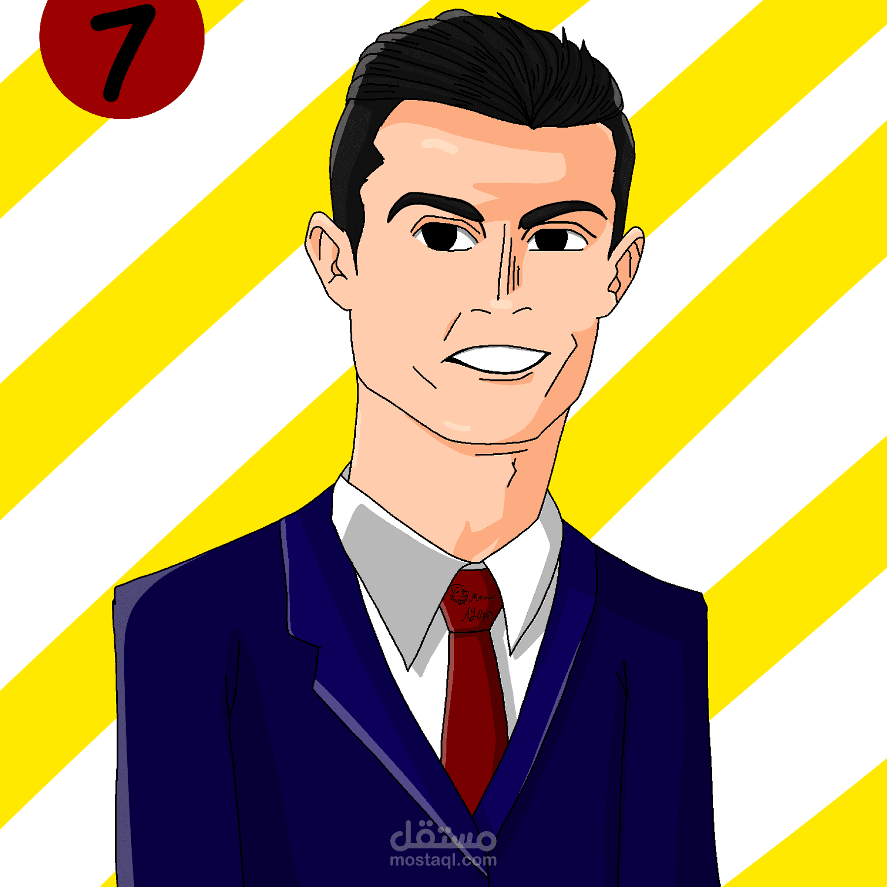 رسم لاعب كرة القدم الشهير كريستيانو رونالدو بأسلوب الأنمى