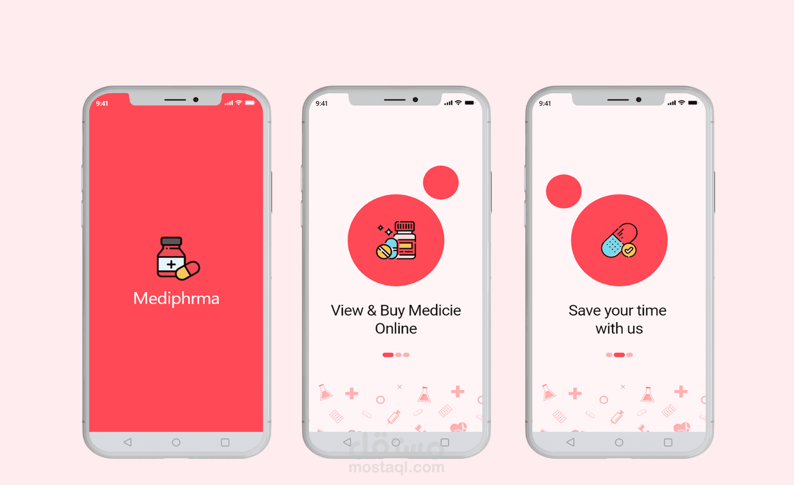 مشروع تصميم تطبيق صيدلية "Mediphrma"
