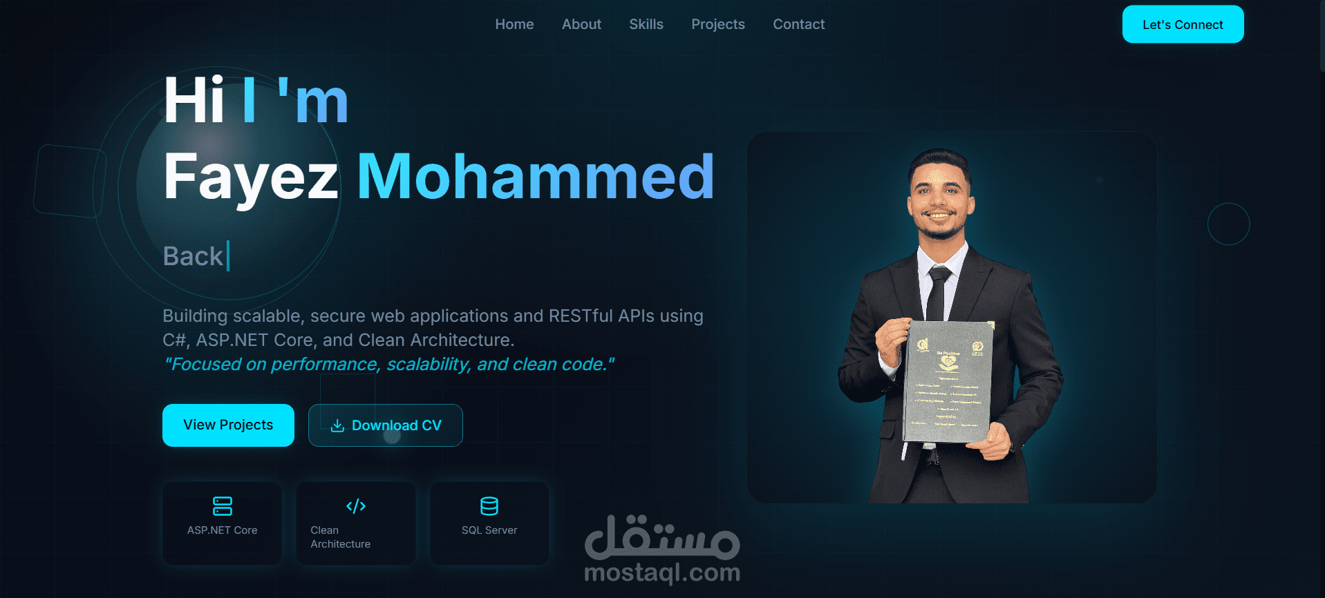 Personal Portfolio Website – Backend .NET Developer