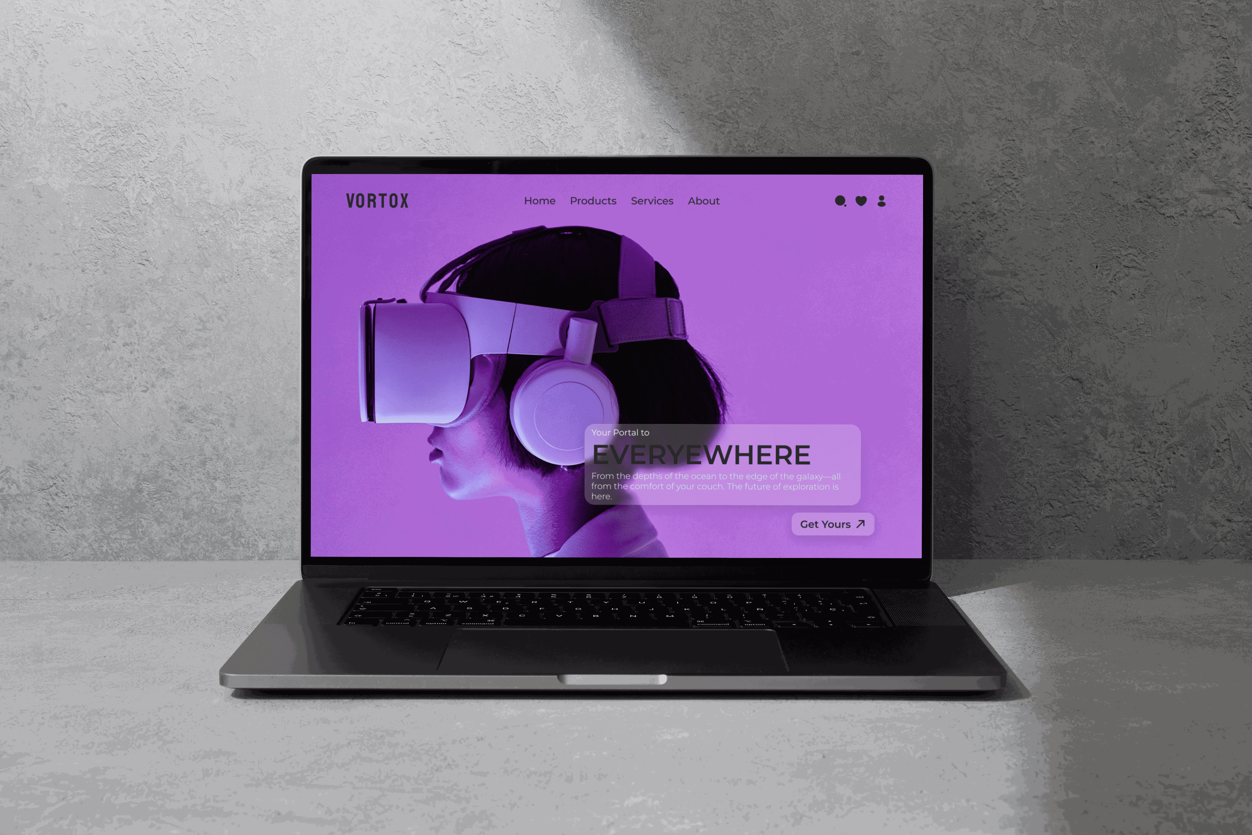 تصميم واجهة المستخدم لمتجر بيع نظارات الواقع الافتراضي VR