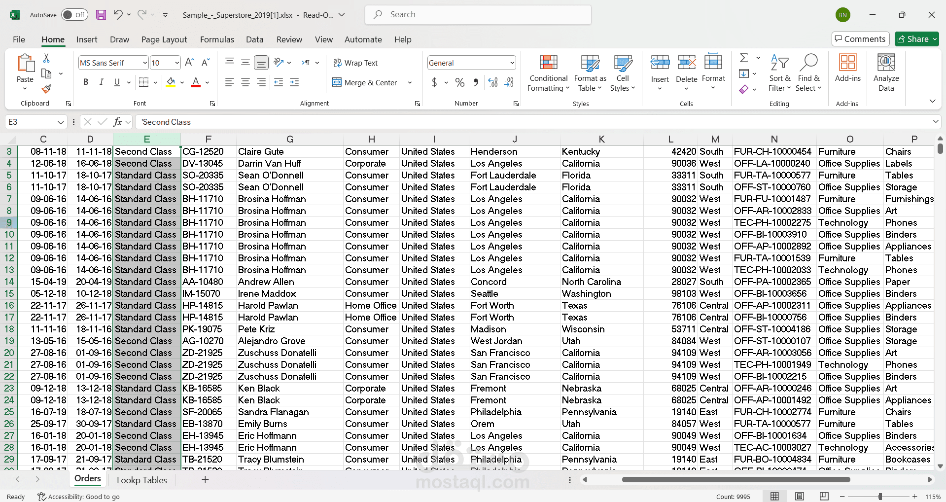 تنظيف وتحليل بيانات المبيعات باستخدام Excel