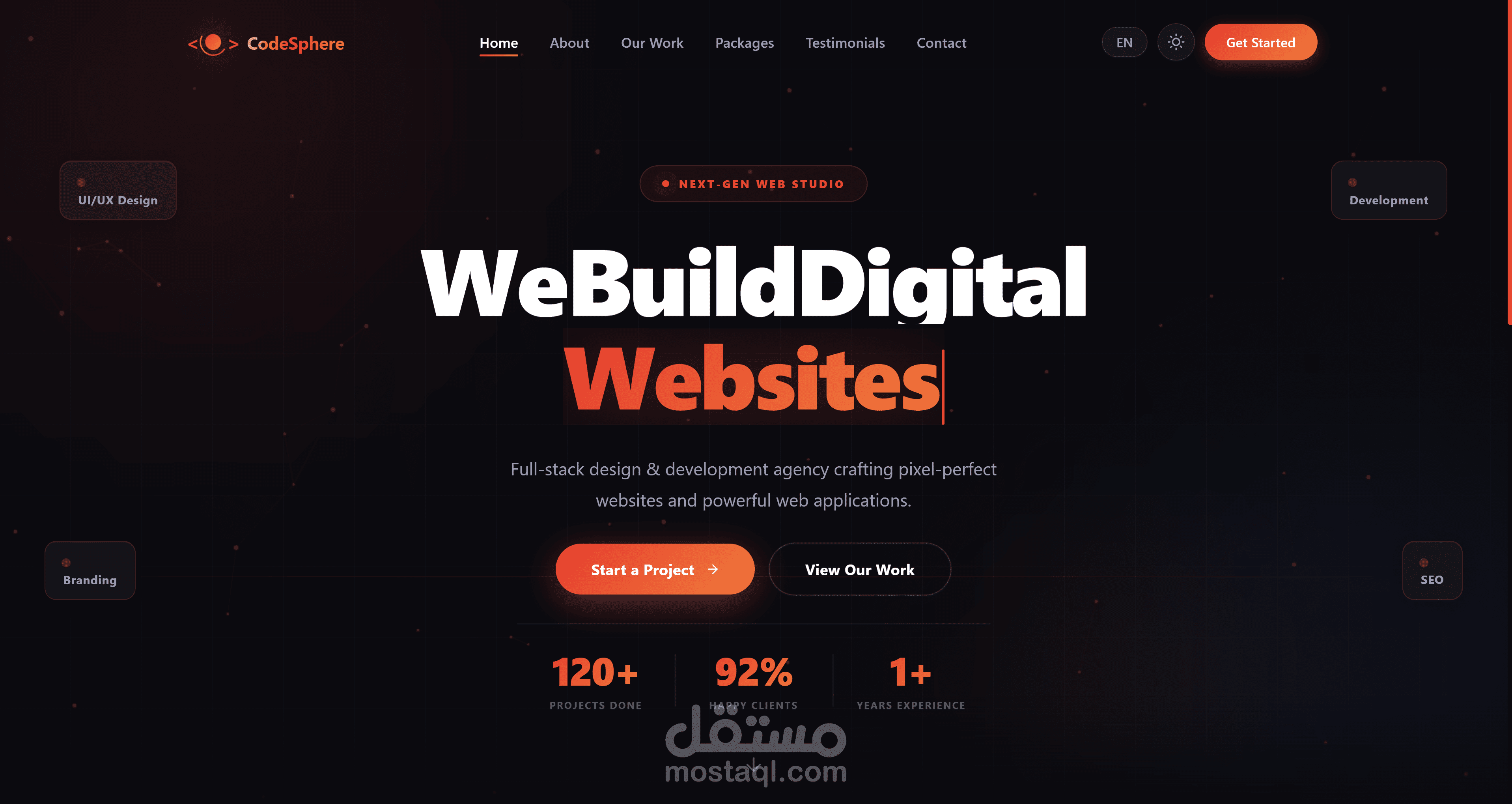 تصميم وتطوير موقع احترافي لشركة Web Agency باستخدام React و Vite