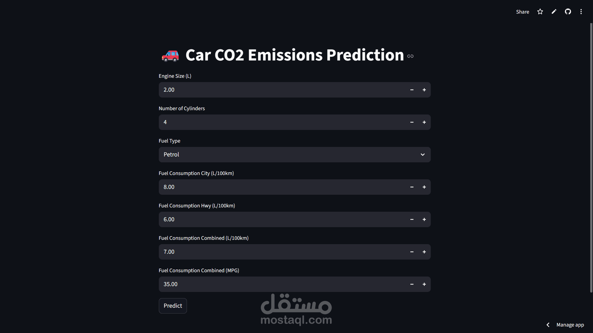 Car CO₂ Emissions Prediction model