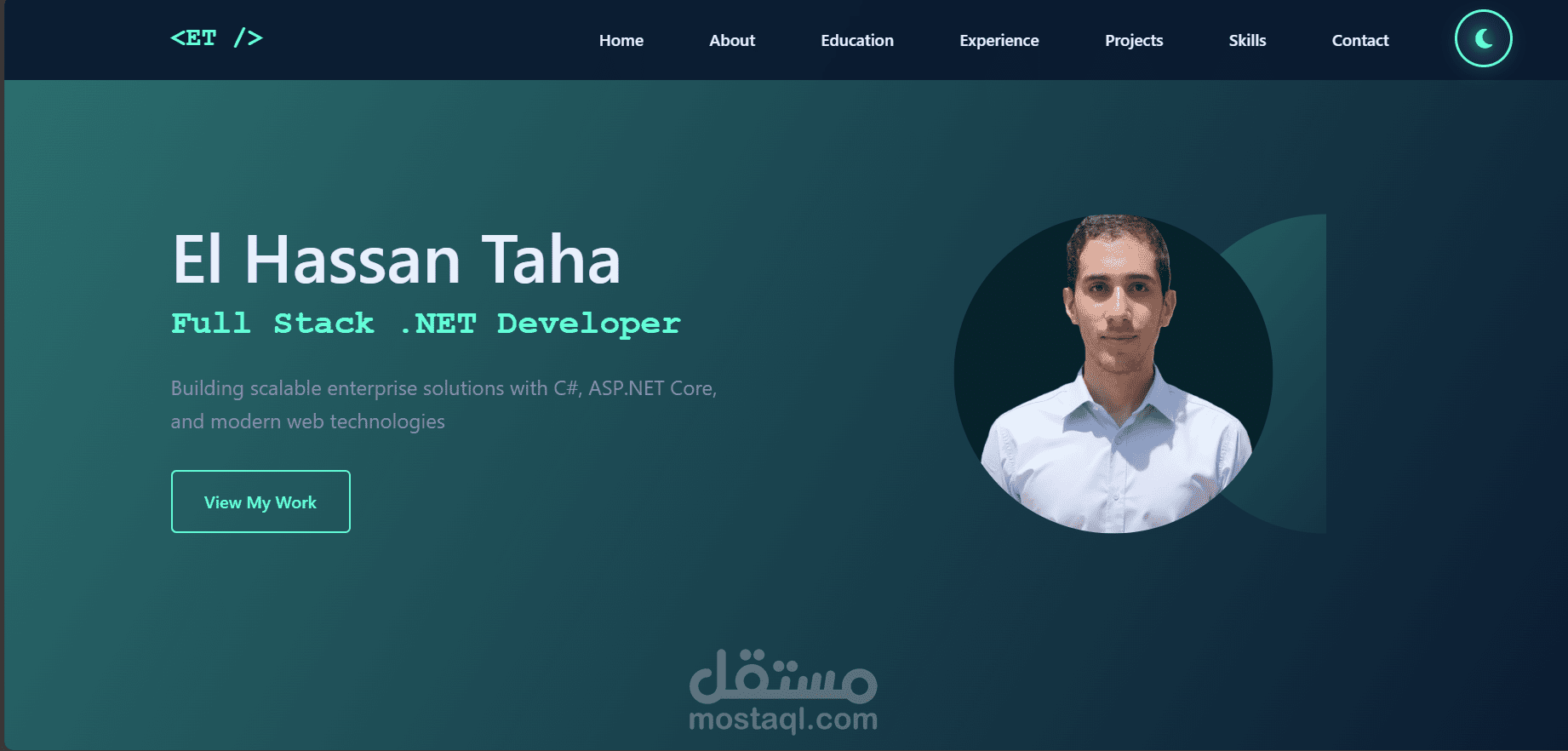 تصميم وبرمجة بورتفوليو شخصي