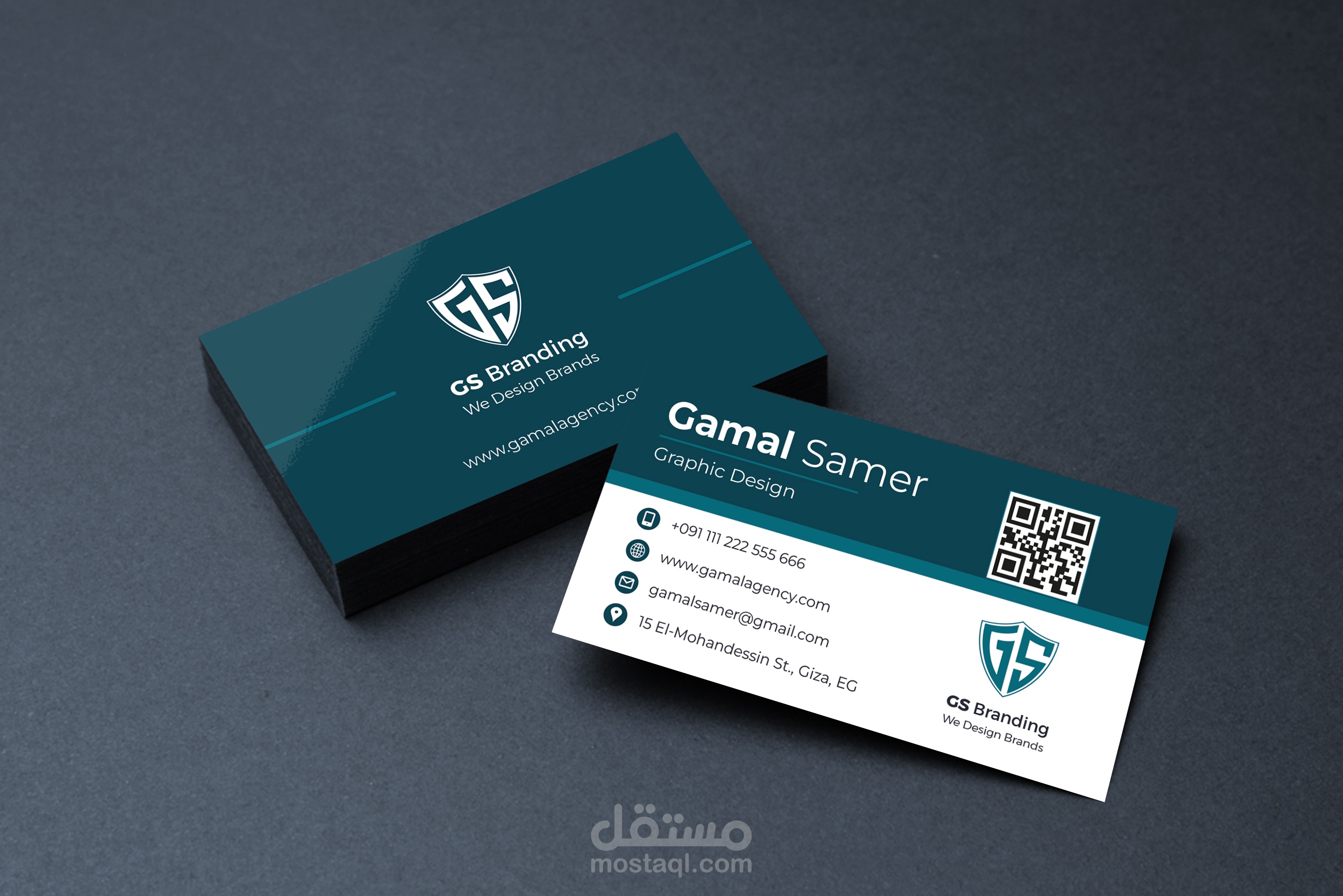 تصميم كروت شخصية احترافية (Business Cards) عصرية وجذابة