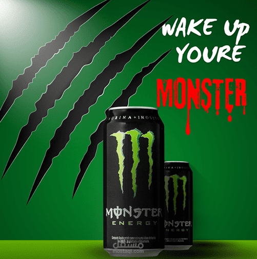 اعلان لمشروب الطاقة مونستر