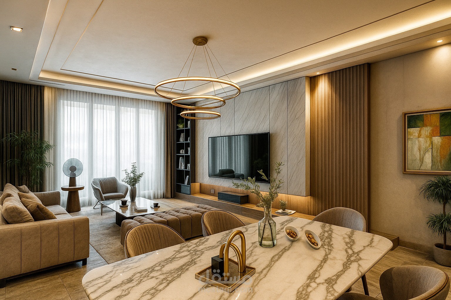 Modern Living Room with Luxurious Touches