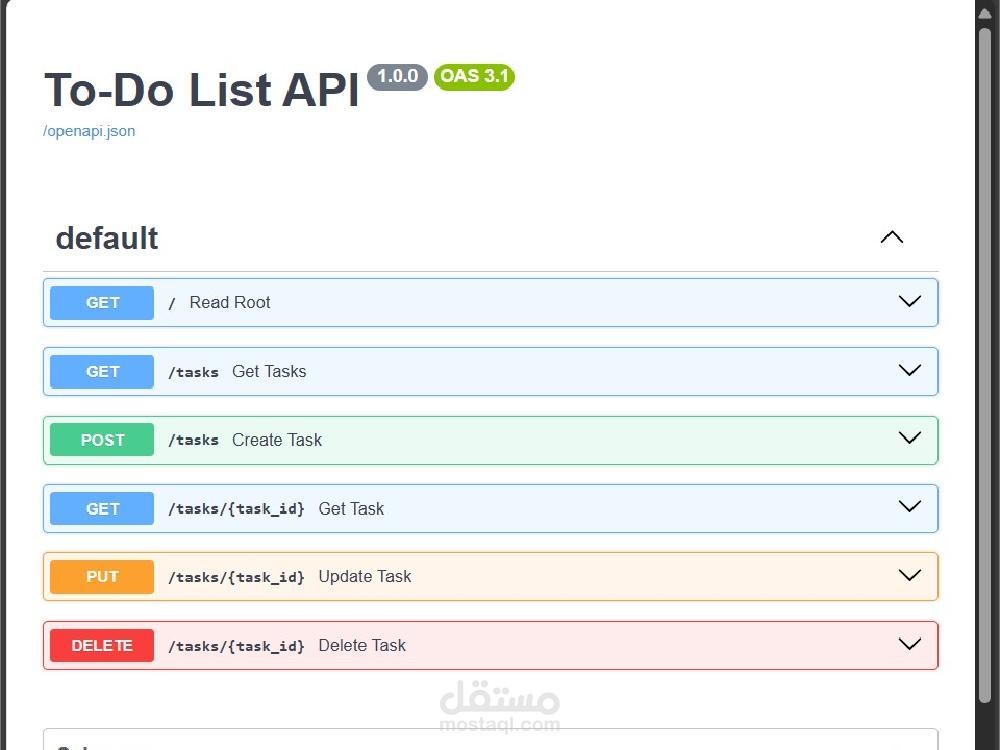 واجهة برمجية حديثة لإدارة المهام باستخدام FastAPI و PostgreSQL