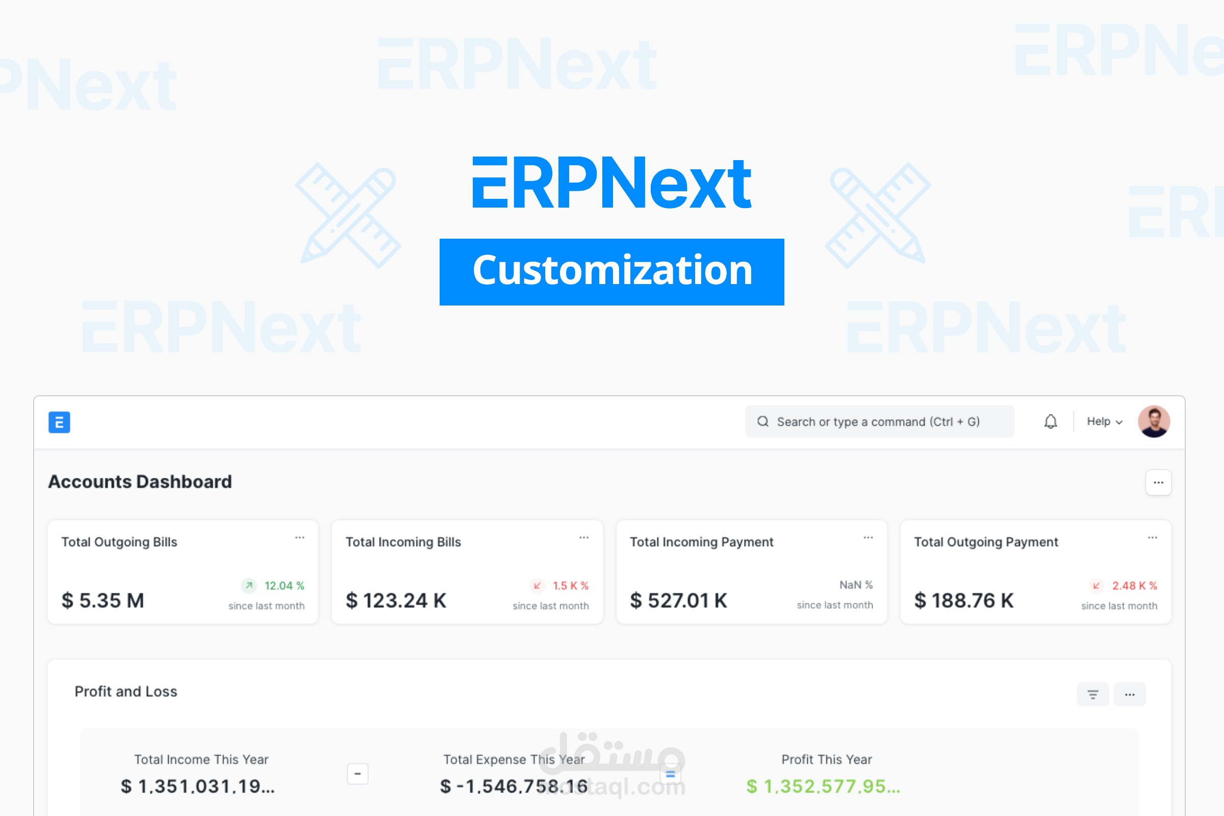 نظام إدارة موارد مؤسسة ERPNext مخصص مع أتمتة الفواتير والعمليات