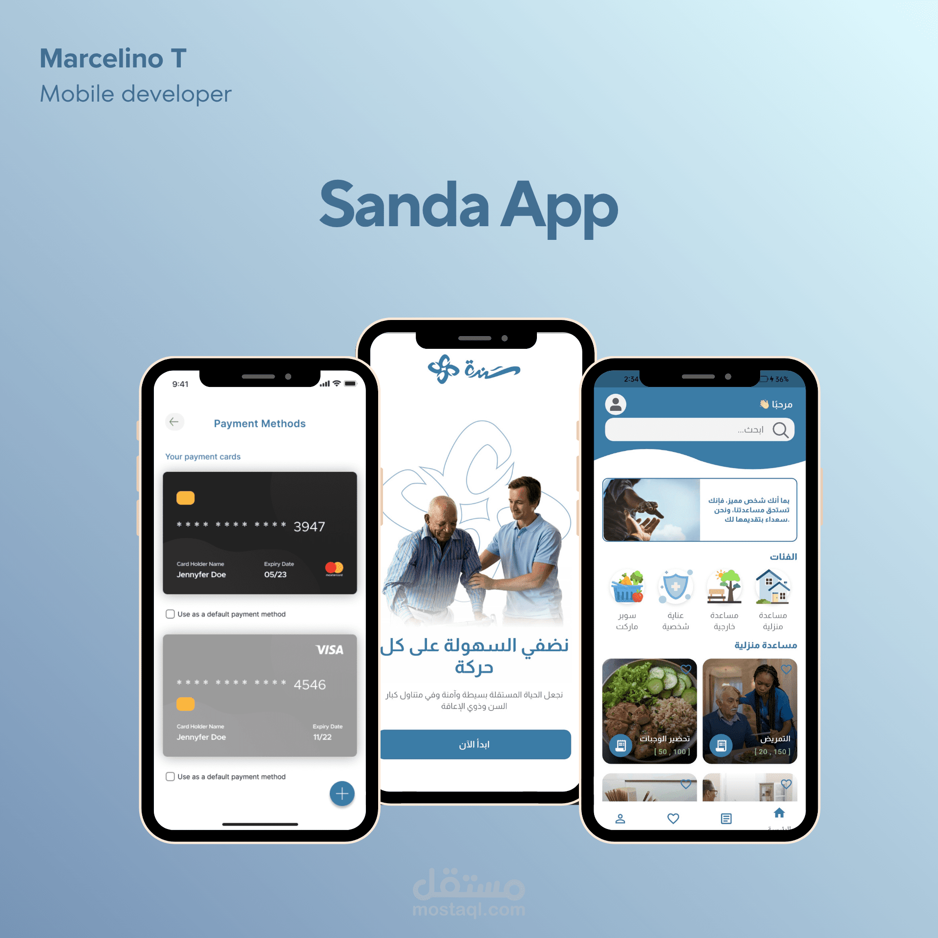تطبيق Sanda - نظام خدمات متكامل لمساعدة ذوي الكراسي المتحركة وكبار السن