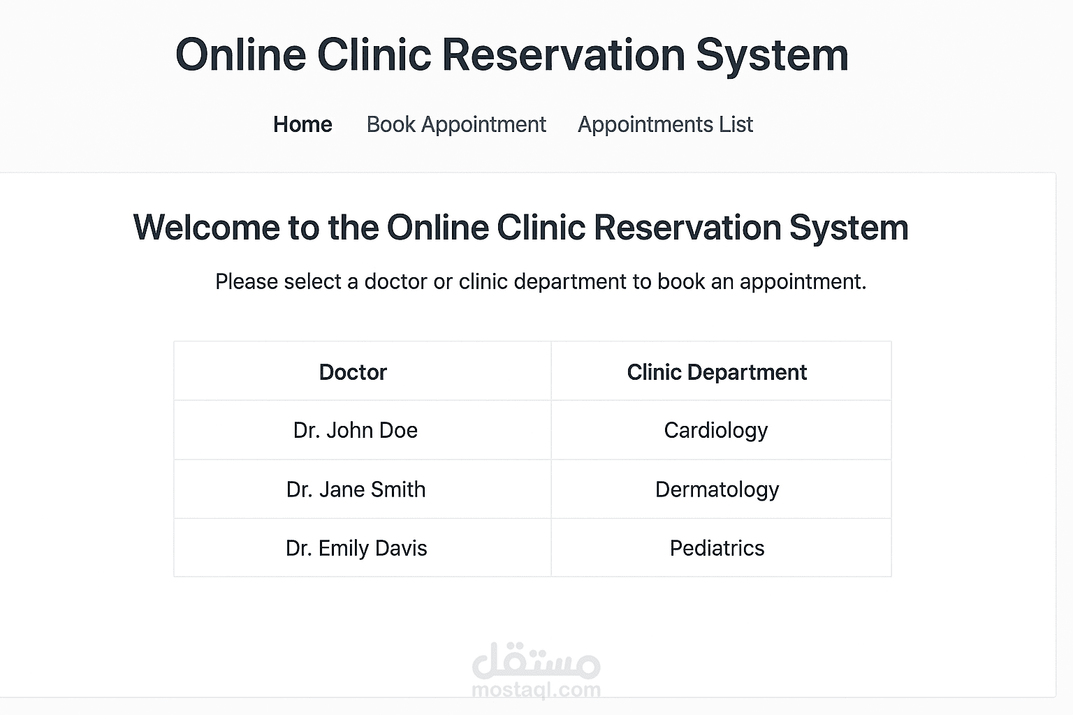 Clinic Reservation System