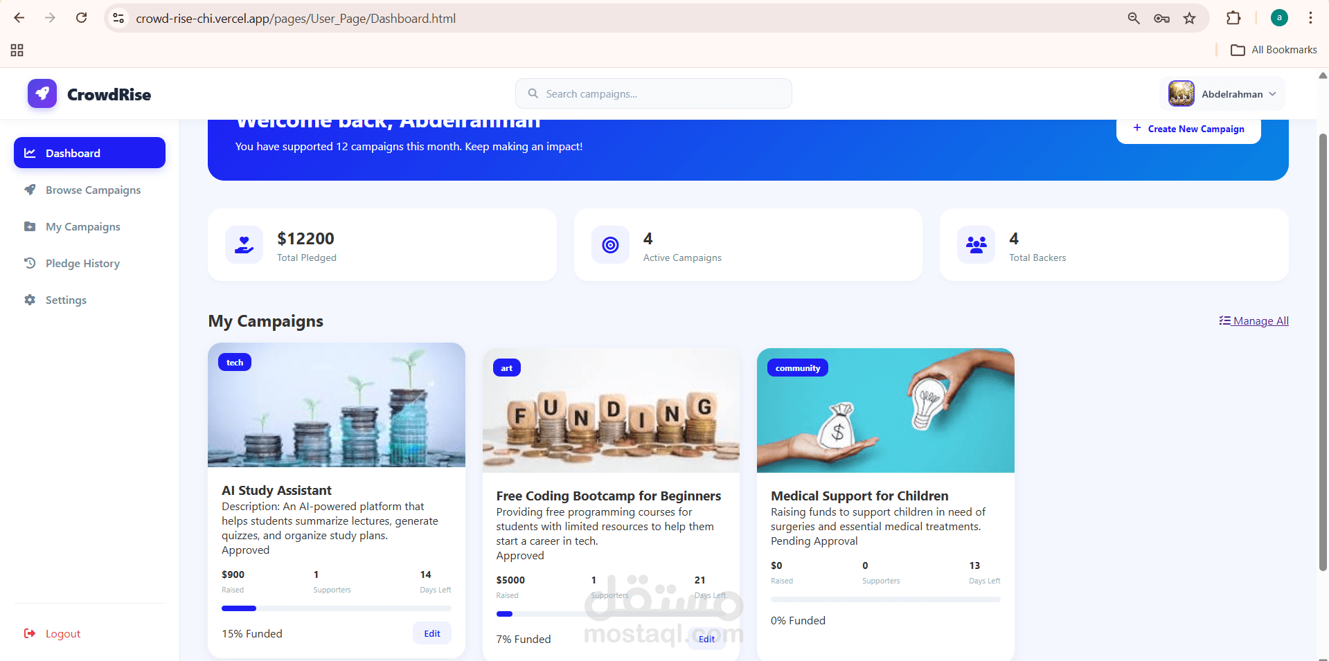 CrowdRise – Crowdfunding Platform