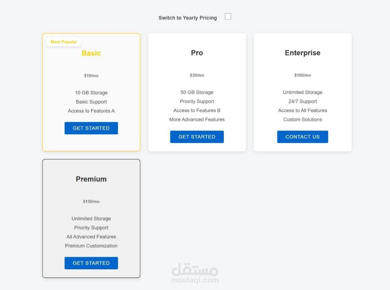 Pricing page