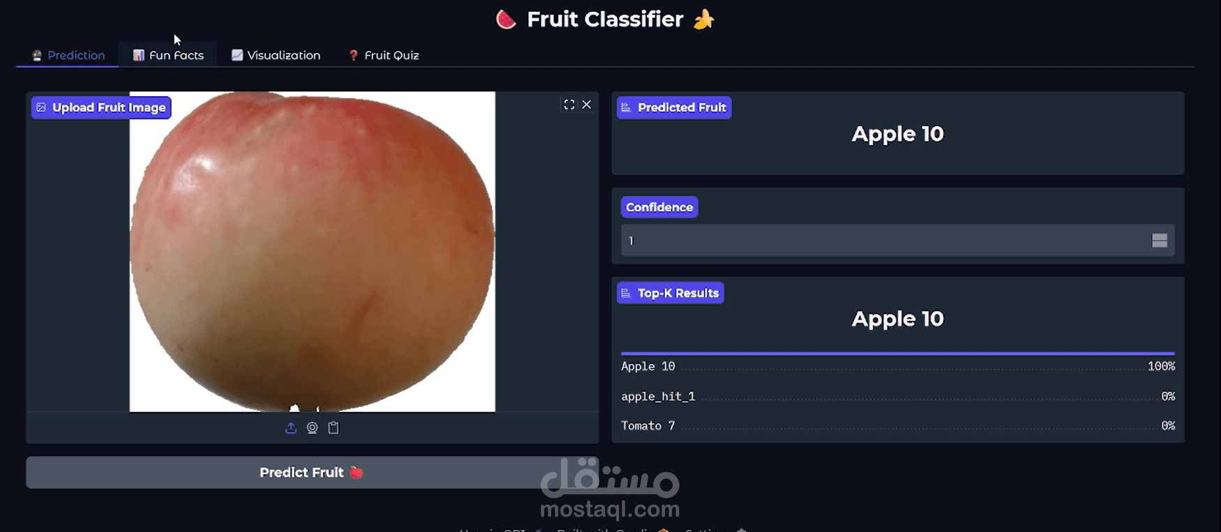 CNN fruits classification