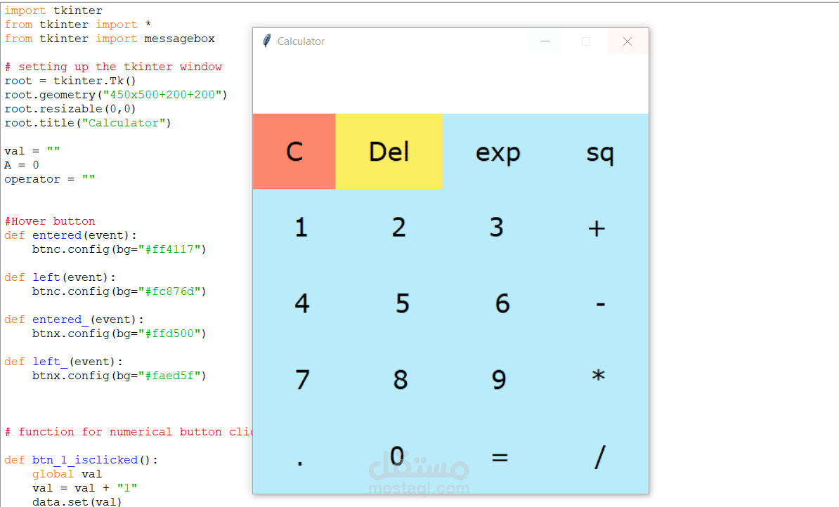 Area calculator app done using pythin