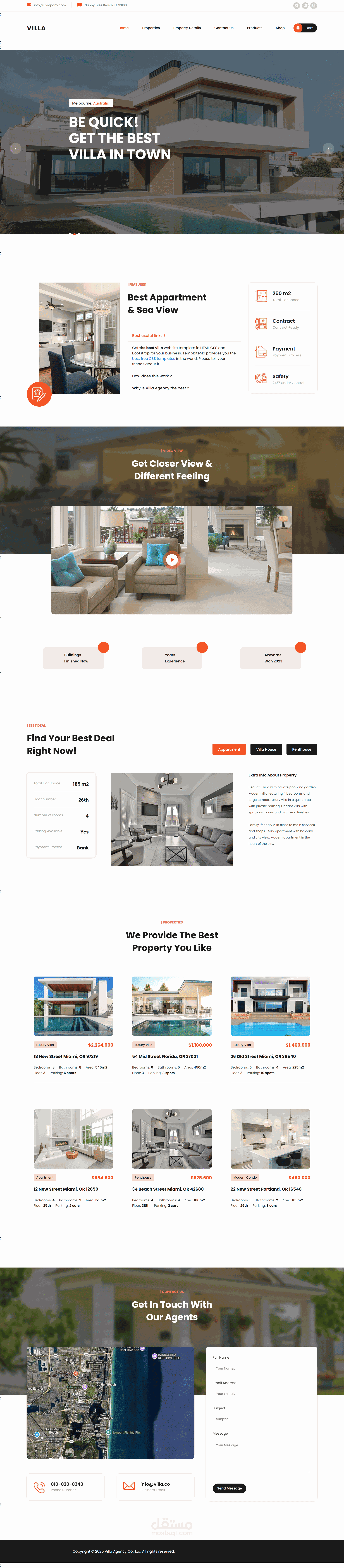 تصميم وتطوير مشروع Villa Agency باستخدام React
