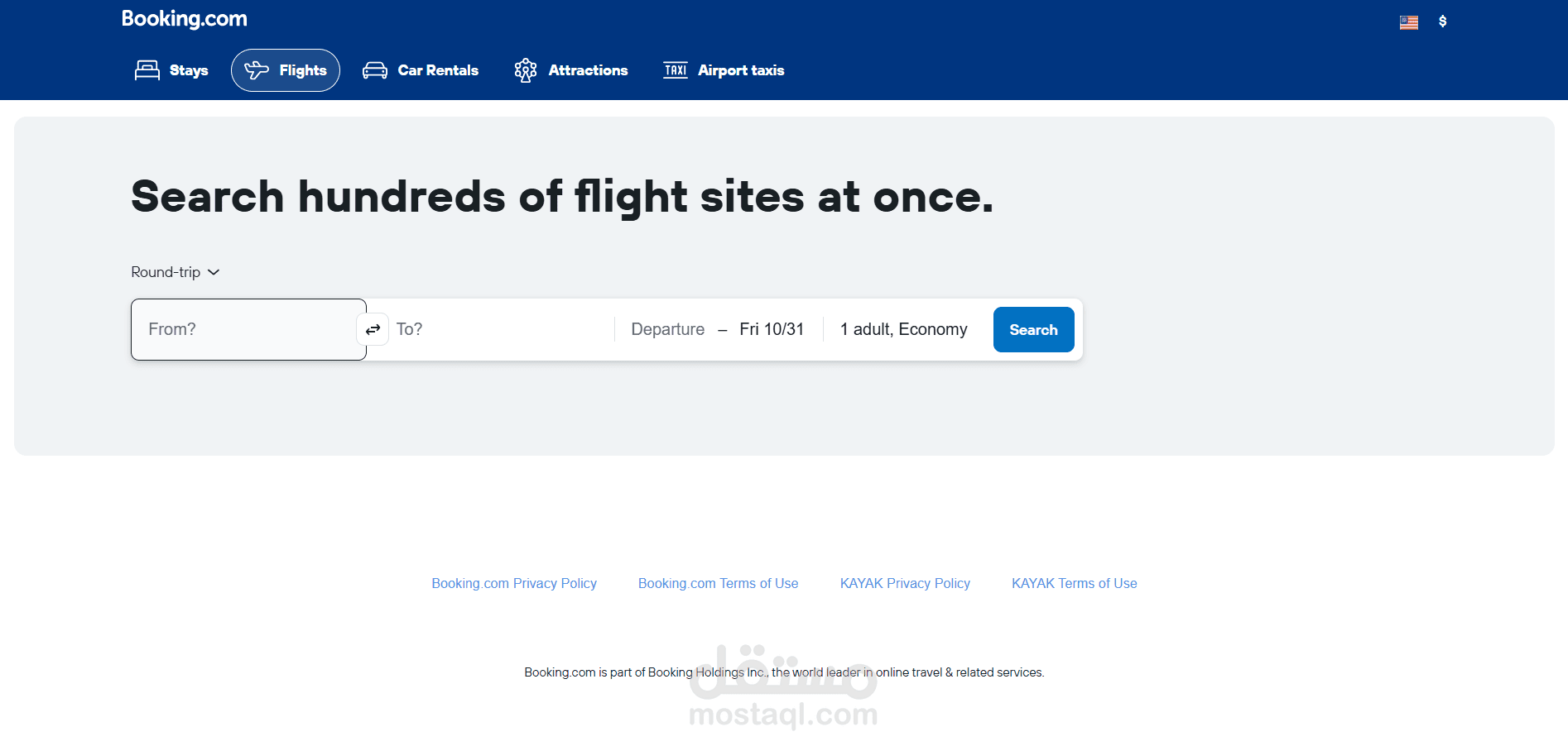 testing the book flight from booking.com