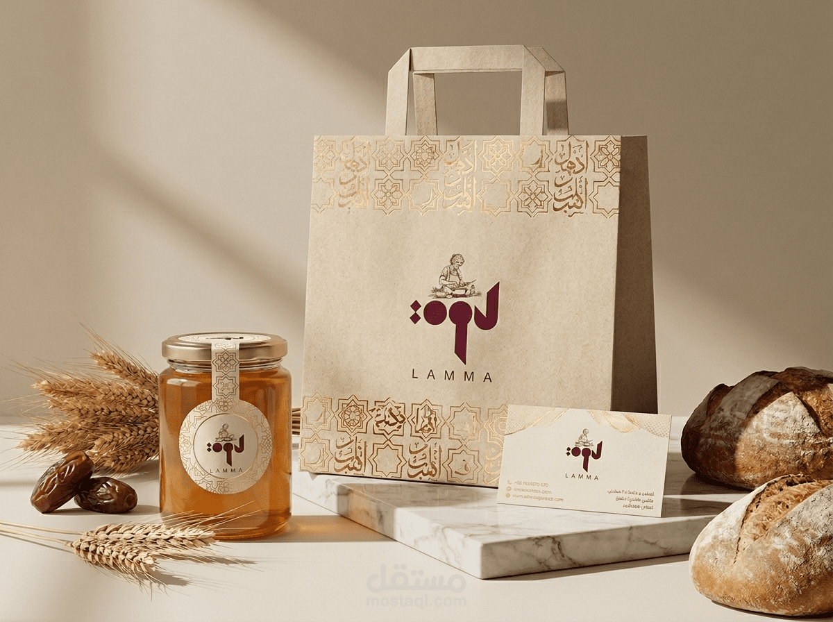 لَمّة – شعار وهوية بصرية لعلامة حلويات عربية